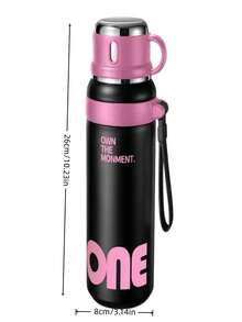 1pc Fashion 3-In-1 Portable Insulated Cup With Handle Lid And Lanyard, Leak-Proof Stainless Steel Vacuum Travel Mug, Exquisite Design Reusable Drinking Cup, Suitable For Daily Commute, Sports, Campus Life And Outdoor Activities - Multicolor - View 11