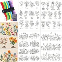 Stick & Stitch Birthday Month Wildflower Water-Soluble Embroidery Transfer Paper, Tiny Floral & Leaf Embroidery Stabilizer Paper For Handmade Sewing DIY Crafts - A103 - View 14