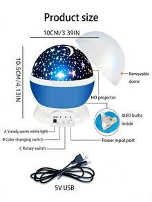 1pc Night Light Projector, Starry Sky Night Light Projection, Baby Lamp Decoration, Rotating Starry Sky Moon Galaxy Projector, Desktop Lamp - Multi-color - View 5
