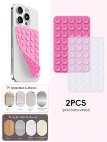 Double-Sided Silicone Suction Cup Phone Holder, Reusable Waterproof Non-Slip Phone & Tablet Suction Mount, Hands-Free Phone Stand, Suitable For Mirror, Glass, Tile, Self-Adhesive Phone Holder, For Makeup, Shower, Cooking, Video Recording - Multicolor - View 28