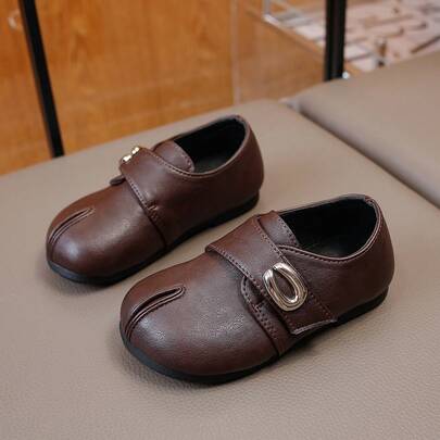 Children's Metal Buckle Soft Sole Split Toe Shoes, Minimalist Versatile, Suitable For Daily Outings, School, Formal Gatherings