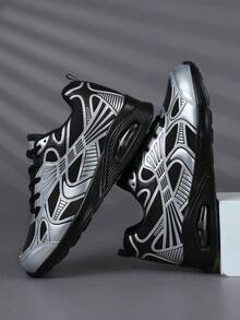 Plus Size Couple Shoes Fashion Casual Men's Shoes, Classic Fashion Men's Sports Shoes Lace-Up Running Shoes, Personalized Men's Casual Street Sports Shoes - Black - View 1