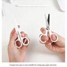 3pcs Mini White Scissors, Portable Stainless Steel Paper Cutter, Handmade Stationery, Office And Study Gift, Men's Tool. - AA - View 5