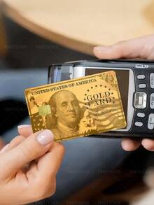 1pc Gold Official Credit Card Sticker Privacy Protection Card Skin, Wealth National Day Holiday Gift PVC Material Anti-Fingerprint Anti-Scratch Wear-Resistant Card Sleeve Skin, Suitable For Chip Cards, Bank Cards, Credit Cards, Transportation Cards, Student Campus Cards Personalized DIY - Multicolor - View 7