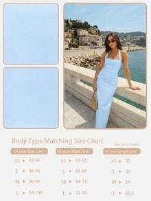 French Elegant Casual Square Neck Backless Top & Straight Skirt Two Pieces Women Summer Set - Blue - View 10