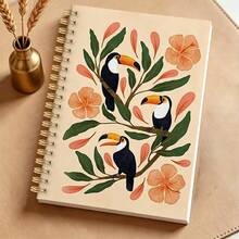 1PC A5 Rainforest Wind Tattoo Illustration Notebook Class Notes Handbook, Portable Notebook, Suitable For Professionals, Students And Office Use - Perfect Gift Choice - Multicolor - View 1