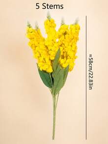 1pc Realistic Soft Yellow Hyacinth Artificial Flower, Suitable For Spring Home Decor, Dining Table And Farmhouse Floral Arrangement Faux Flower Stem - Yellow - View 7