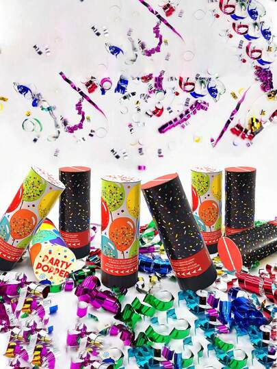 3pcs Spring-Loaded Mini Colorful Confetti Poppers, Suitable For Birthday Party, Halloween Party, Wedding Decoration, Party Supplies, Christmas Decoration, Bachelorette Party Supplies