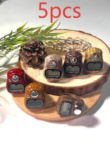 Wood Grain Finger Ring Electronic Counter, Resettable Finger Tally Counter For Prayer, Meditation And Recitation - Multicolor - View 13