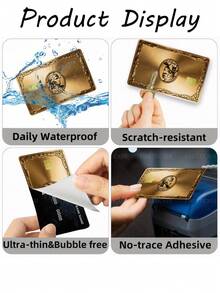 1pc Gold Ancient Roman Official Credit Card Sticker Privacy Protection Card Skin, Premium Holiday Gift PVC Material Anti-Fingerprint Anti-Scratch Wear-Resistant Card Sleeve, Suitable For Chip Cards, Bank Cards, Credit Cards, Transit Cards, Student Campus Cards Personalized DIY - Multicolor - View 5