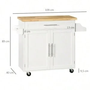 Mobile Storage Islands - White - View 1
