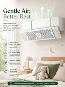 Four Seasons Universal Installation-Free Air Conditioning Air Deflector To Avoid Direct Blowing Outlet Air Adjustable And Retractable, Suitable For Hot And Cold Air - Multicolor - View 1