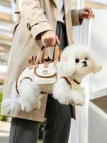 Multifunctional 3 In 1 Dog Harness Bag With Storage Pocket, Portable Handheld Crossbody Pet Carrier Vest For Small Dogs Walking Travel - Multicolor - View 5