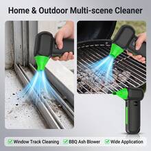 Snow Blower & Brushless Turbo Air Duster, 9000000RPH, 79m/S Wind Speed, 3-Gear LCD Display, High-Brightness Focused LED, Dual 4000mAh Batteries, 15-105 Minutes Runtime, 3-Hour Type-C Charging, Suitable For BBQ, Car, Computer And Home Cleaning Complete Tool Set - Green - View 7