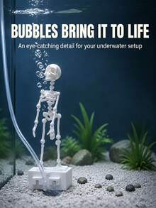 1pc Dancing Fish Tank Skeleton Ornament, Unique Fish Tank Decoration, Laughing Dancing Skeleton, Ideal Gift For Fish Hobbyists, Suitable For Halloween, Bathtub Decor, Adding Oxygen To Fish Tank - Happy Aquarium - View 8