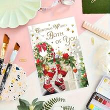 Charming Christmas Greeting Card With Envelope - Perfect For Sisters, Brothers Or Best Friends - Beautiful Design With Holiday Socks Theme - Sets - View 4