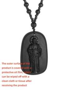 1pc St. Jude Pendant Necklace, Suitable For Daily Wear, Prayer, Baptism, Travel, Holiday Celebration - Style 2 - View 4