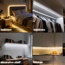 2835 501 Key Switch, 1-10M Selectable USB Plug-In Cuttable LED Strip Light, Indoor Ambient Lighting, Suitable For Bedroom, Dorm, Mirror, Cabinet And TV Decoration - Multicolor - View 7