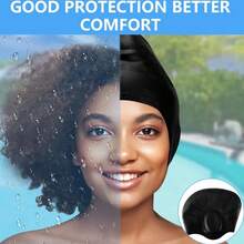 1pc Extra Large Silicone Ear Protection Swim Cap, Elastic Comfortable, Non-Tight Neck Adult Swimming Cap, Suitable For Men And Women - Multicolor - View 5