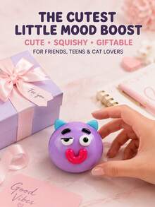 Juguete sensorial de cara de perro creativo y divertido, suave y de rebote lento, juguete antiestrés divertido, regalo adecuado para adolescentes, mujeres, hombres y niños (morado), juguete blando, juego de apretar suave, juego para niñas, juego para niños, juego para niños, juguete blando, juguete antiestrés, juguete de apretar tipo dumpling, juguetes para adultos y mujeres - Multicolor - Ver 7