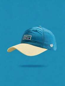 1pc Contrast Color Quick-Dry Sun Hat, Unisex, Outdoor Casual Embroidered Baseball Cap, Suitable For Outdoor Camping And Daily Wear - Color-block Embroidery - View 9