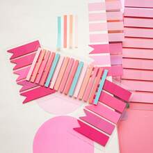 6 Styles 1 Set Index Label Stickers, PET Semi-Transparent Pink Series Sticky Notes, Marker Tabs For Student Textbooks, Reading Notebooks, Message Notes, Back To School Supplies - one-size - View 6