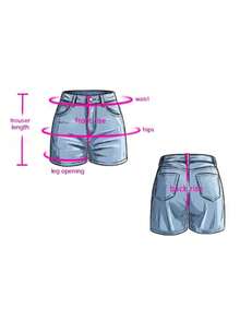 Casual Street Style Women Loose Denim Wide Leg Shorts, Fashion Summer - Black - View 8