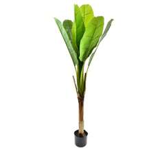 Large Artificial Banana Tree Floor Planter, Suitable For Indoor Living Rooms And Shops. Easy To Clean And Maintain With Daily Wiping. Perfect For Placement In Corners Near Floor-To-Ceiling Windows And Guesthouses. - Green - View 5