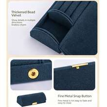 1pc Portable Velvet Mini Jewelry Box, Easily Fits In Bag, Perfect For Travel And Organizing Rings, Earrings, Pendants And Other Jewelry - Royal Blue - View 8