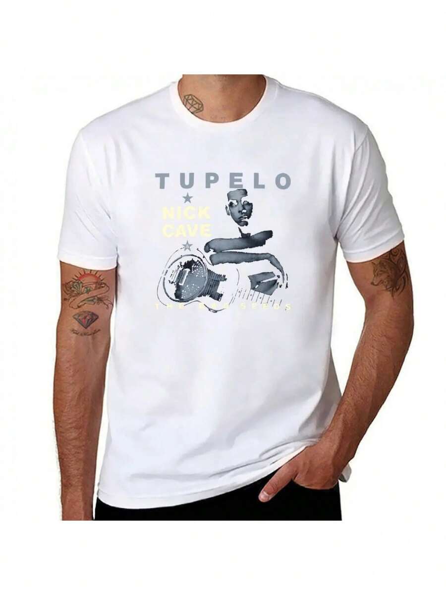 Nick Cave And The Bad Seeds-Tupelo T-Shirt Summer Tops For A Oversizeds Hippie Clothes T Shirts For Men Pc - 白色 - 查看 1