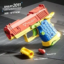 G17 Toy Gun, 2011 Cub, Building Block Color, Realistic Firing With Shell Ejection, Soft Bullet Blowback Handgun For Boys - Multicolor - View 9