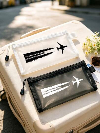 Dokumentenaufbewahrungstasche/Reisepass-Organizer mit Flugzeugmotiv, mehrere Stile erhältlich, cooles Flugzeugmuster, verdicktes transparentes Mesh-Gewebe, große Kapazität mit Sichtbarkeit, glatter Reißverschluss, leicht und tragbar. Geeignet für Reisen, Urlaub, Boarding, Aufbewahrung von Reisepässen, Tickets und Dokumenten, tägliche Aufbewahrung von Rechnungen und Schreibwaren, passend für männliche und weibliche Reisende, perfektes Geschenk für die Schulanfangszeit und Reisesaison, praktisches Geschenk für reisebegeisterte Freunde und Familie!,Reiseessentiell