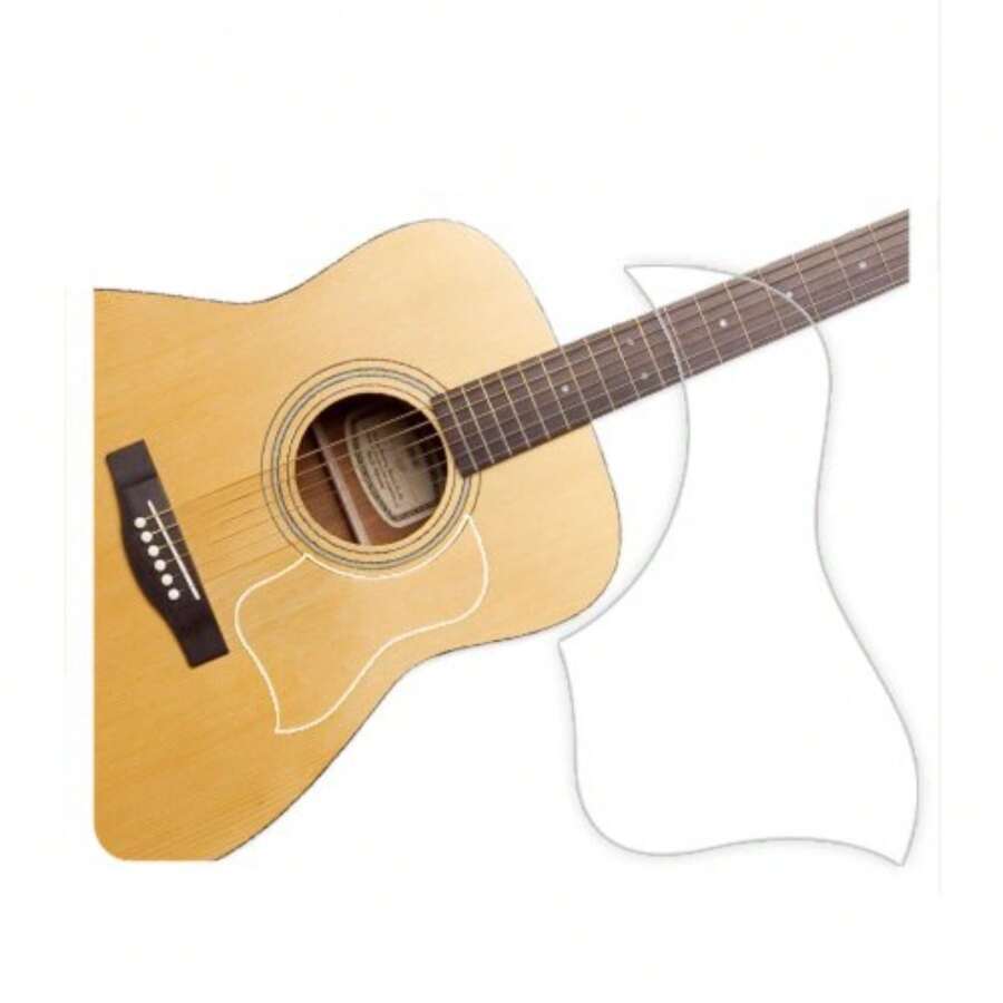 Premium Acoustic Guitar Pickguard Pick Guard, Transparent Self-Adhesive, Scratch Resistant Protection Coating, Anti-Dust, Anti-Fingerprint, Made In South Korea, Clear Matte, Style Type - Clear Matte - View 1