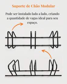 Suporte de Chão para Bicicletas - Preto - Visão 5