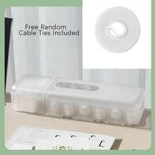 1 pieza Caja de gestión de cables de plástico con 7 compartimentos, organizador de cables reutilizable para cargadores y cables de datos, contenedor de almacenamiento de cables para el hogar y la oficina - Multicolor - Ver 20