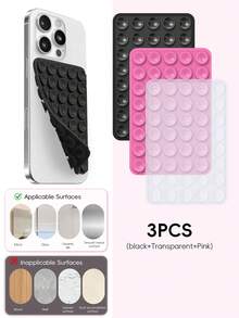 Double-Sided Silicone Suction Cup Phone Holder, Reusable Waterproof Non-Slip Phone & Tablet Suction Mount, Hands-Free Phone Stand, Suitable For Mirror, Glass, Tile, Self-Adhesive Phone Holder, For Makeup, Shower, Cooking, Video Recording - Multicolor - View 47