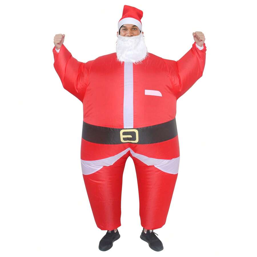 Halloween Christmas Party Santa Claus Inflatable Costume, Unisex Inflatable Costume, Holiday Personalized Outfit Inflatable Costume, Blower Included, Battery Not Included - Santa Claus - View 1