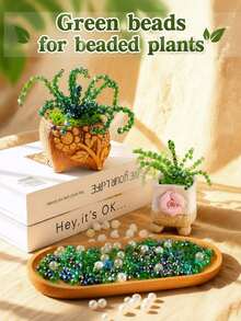 2800pcs Beaded Plant Set, Green Beaded Plant Kit,Preserved Plant Set, Natural-Colored Crystal Glass Leaf Beads For DIY, Green Glass Beads For Plant Making, Green Beads For Preserved Plants, Beaded Leaves For Jewelry Making, DIY Crafts - Multicolor - View 11