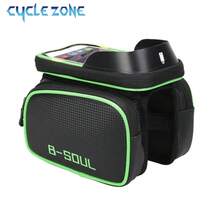 Cycle Zone Bicycle Front Frame Bag Large Capacity Storage Bag Handlebar Bag Front Frame Cap Bag Cycling Storage Bag Touchscreen Phone Bag Touchscreen Head Bag Large Capacity Cycling Bag Waterproof Multi-Function Bag Cycling Accessories Tool Storage - Multicolor - View 2