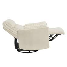 Bocaton Wide Wale Corduroy Upholstery Manual Recliner, White - White + Fabric+Metal + Fabric1 - View 6