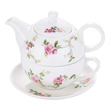 YOLIFE 1 Set Floral Ceramic Teapot And Teacup Set, 1 Teapot And 1 Cup With Saucer, Mother-Daughter Teapot, British Afternoon Tea Set, Suitable For One Person Tea Drinking, Suitable For Coffee, Tea And Various Beverages, Suitable For Afternoon Tea, Home Daily Use, Gift Set - Multicolor - View 13