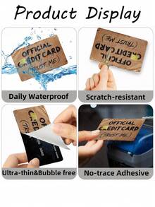 1pc Funny Official Credit Card Cover Sticker Protective Card Sleeve, Paper Style "TRUST ME" PVC Material Anti-Fingerprint Durable Anti-Scratch Wear-Resistant Skin, Party Birthday Gift, Suitable For Men And Women, Small Chip Card, Bank Card, Credit Card, Transit Card, Key Card, Student Campus Card Personalized DIY, Privacy Protection - Multicolor - View 5