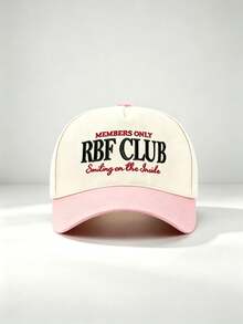 1pc RBF Club Letter Embroidered Baseball Cap Leopard Print Brim Contrast Color Curved Brim Adjustable Casual Trucker Hat For Women Street Daily Wear - Multiple Styles - View 5