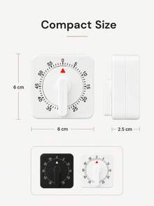 1Pc 60-Minute Mechanical Kitchen Timer, Battery-Free Wind-Up Countdown Timer With Ticking Sound & Ring Alarm, ABS Cooking Timer For Baking, Boiling, Stewing, Study, Classroom, Office, Home Kitchen - Multicolor - View 7