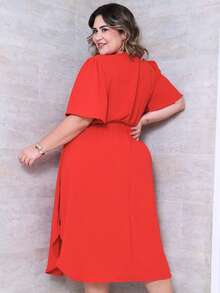 Plus Size Dresses - Red - View 3