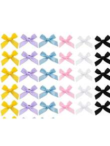 60/30pcs Girls Fashion Ribbon Bow Hair Clips Y2K Colorful Small Bow Hair Accessories Side Clips For Braided Hair, Versatile Daily Hair Clips For Teen Girls, Back To School Gift - Multicolor - View 4
