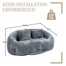 Bean Bag Sofa - Beige Chenille, Comfortable Accent Chair For Home And Outdoor Use - 灰色 - 查看 6