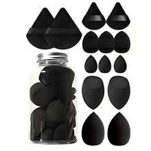 14pcs Makeup Sponge Set With Storage Jar, Soft Makeup Blending Sponges, Suitable For Liquid Foundation, Makeup Sponges, Finger Puff, Dual-Use Dry And Wet Foundation Makeup Puff - Multicolor - View 11