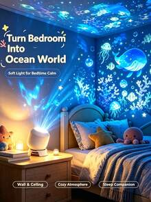 Kids Ocean Projector Night Light Rotatable Underwater Sea Pattern Projection Lamp Bedroom Decor Atmosphere Lamp Birthday Christmas Gift For Children - Multi-color light - View 10