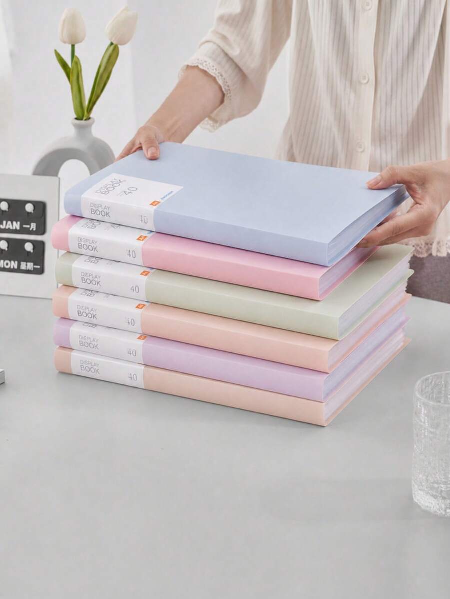 Bìa đựng tài liệu A4 40 ngăn, bìa trình bày túi trong suốt màu macaron, bìa kẹp hồ sơ PP nhẹ, phù hợp cho tài liệu trường học văn phòng, chứng chỉ, ghi chú, tác phẩm nghệ thuật, bản nhạc, bài kiểm tra, lưu trữ hồ sơ, đồ dùng quay lại trường học - Nhiều màu - Xem 1